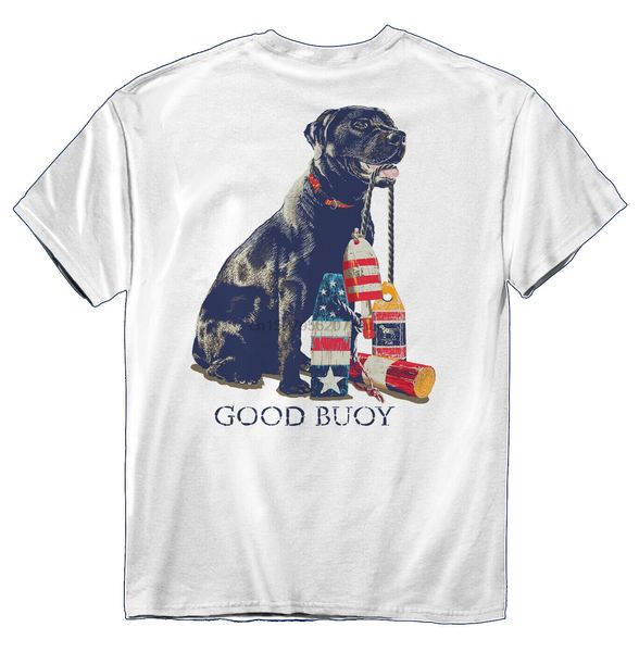

southern mens lake outdoors puppy good buoy cute dog nautical t shirt(1