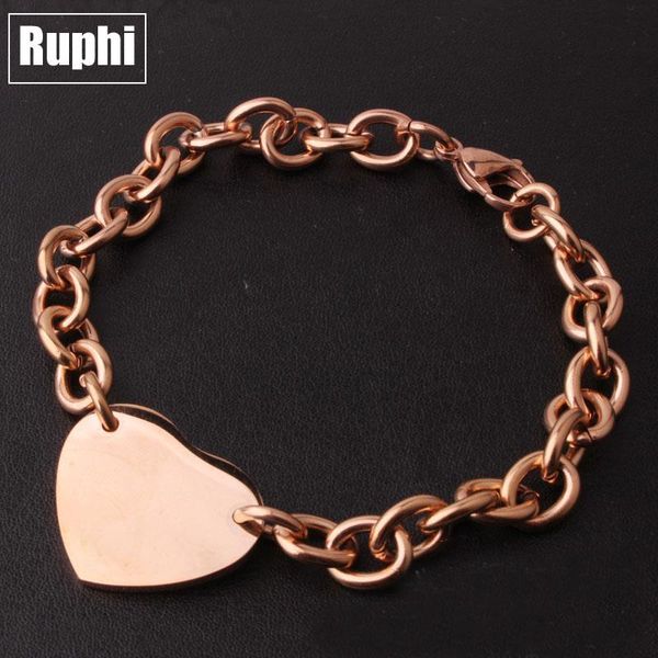 

stainless steel love heart wristband fashion link chain bracelet jewelry, Black