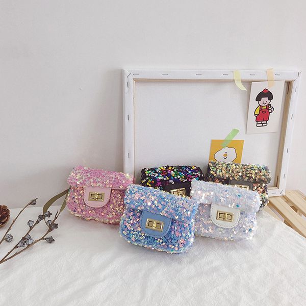 

мода красочные блестки девушки мини ремешок портмоне прекрасный милый мультфильм мешок женщин малый кошелек деньги сумка детский день рожден, White