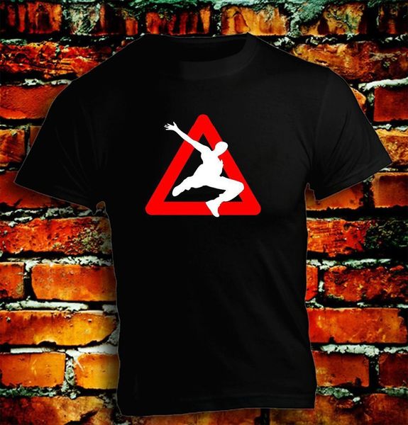 

2019 100% cotton parkour triangle climber runner swinging urban jumper tee shirt