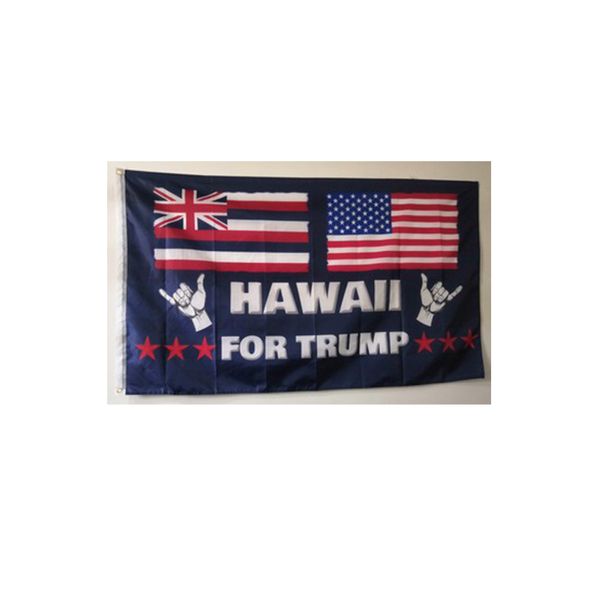 Hawaii für Trump-Flaggen, günstiger Preis, Poleyster-Stoff, nationale Werbung, 100D-Stoff, digital bedruckt, kostenloser Versand