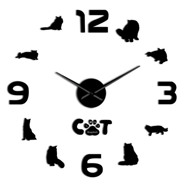 

cat diy siamese lover stickers silhouette home 3d art mirror cat gift ragdoll cat wall pet clock ragdoll large decor wall bbyfkx bwkf