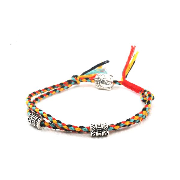 

charm bracelets pohier tibetan buddhist lucky woven amulet cord & bangles for women men handmade rope buddha anklet bracelet, Golden;silver