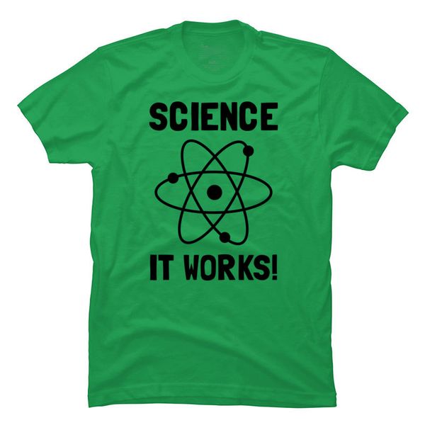 

science it works letter tshirt green 100% cotton fabric men short sleeve & tees the big bang theory men t shirt