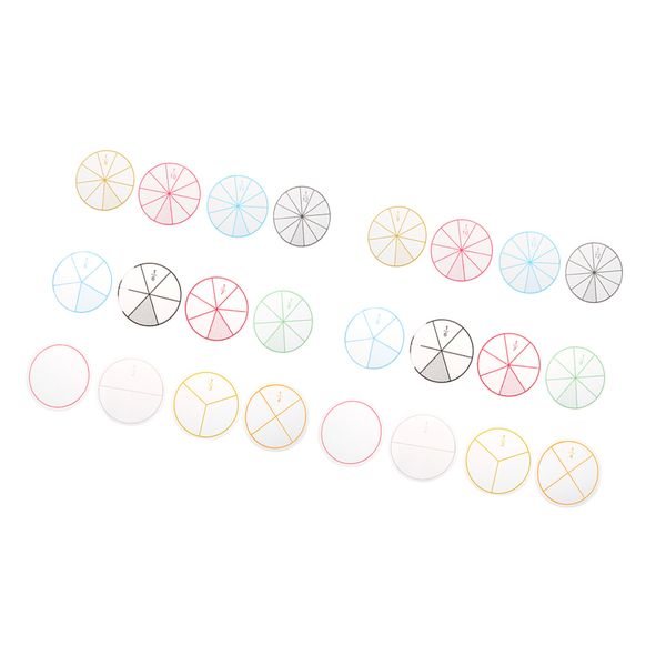 

2 set of 24pcs educational math fraction circles toy for kids mathematics learning teaching aids school supplies