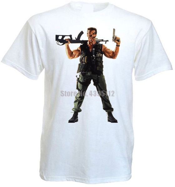 

commando v4 t-shirt white poster all sizes s...5xl