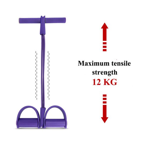 

resistance bands 4 tubes strong fitness yoga latex pedal exerciser sit- up gear leg pull