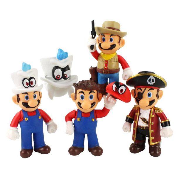 

5 стили super mario братан odyssey cappy фигурку игрушки куклы super mario цифры игрушки подарки для детей