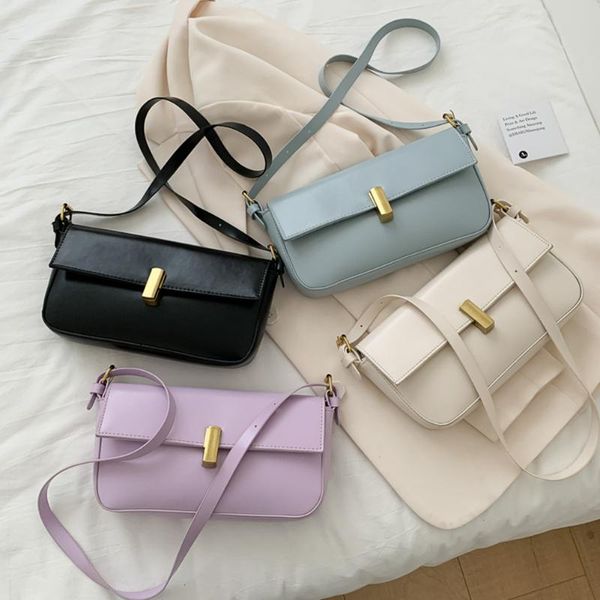 

bags for women 2020 pu leather totes crossbody women solid color shoulder bags elegant baguette bag messenger handbag