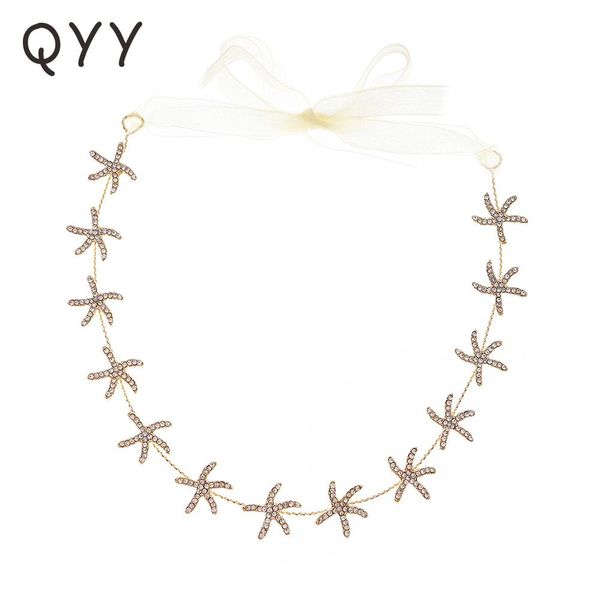 

ювелирные изделия пром qyy luxury оголовье моды аксессуары для цвета золота rhinestone головной убор волос ободки женщины starfish подарки d, Black;brown