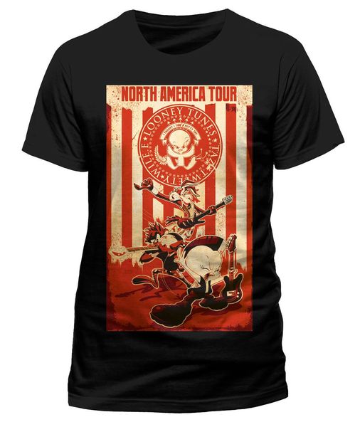 

looney tunes 'tour poster' t-shirt - new & official new t shirt men fashion t shirts tee cool o-neck