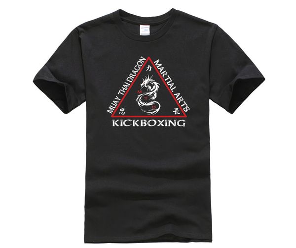 

phiking new dragon muay thai kick boxinger logo men's black t-shirt size brand tshirt men fashion funny o-neck