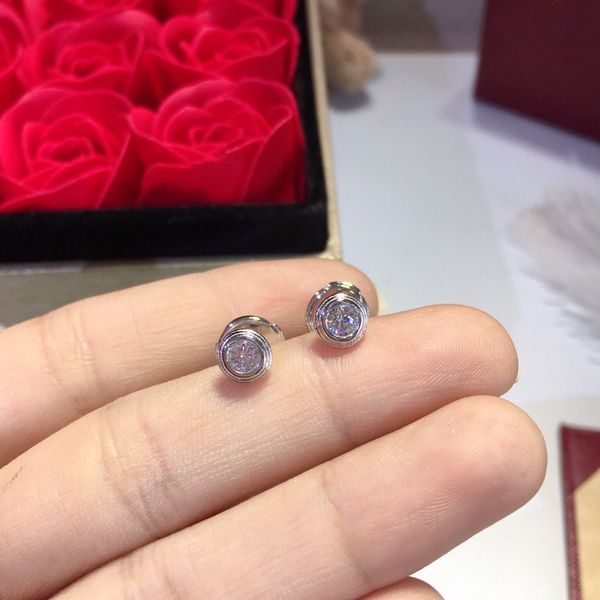 

delicate earrings 925 sterling silver ufo small single diamond stud earrings exquisite gifts that show femininity, Golden