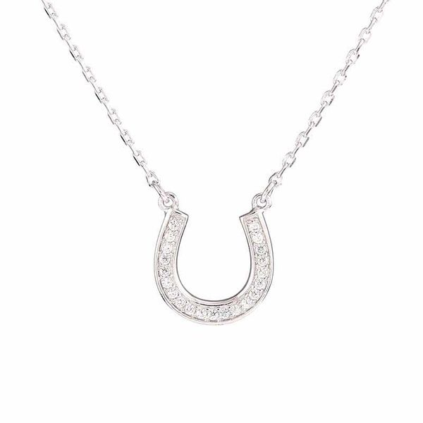 

xiaojing 100% 925 sterling silver horseshoe cz necklaces pendants women lovely chain collier for friend gift ing