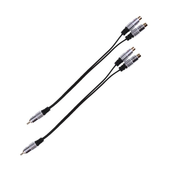

2x премиум rca male для 2-rca женский адаптер стерео y splitter аудио кабель