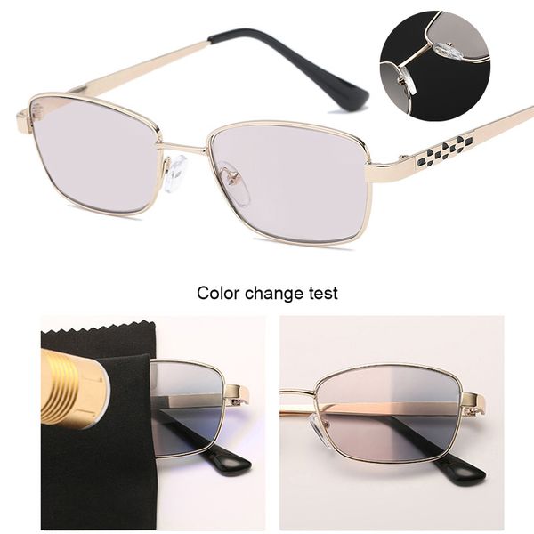 

transition lens pchromic reading glasses metal full frame readers sunglasses for men and women +1.0 +1.5 +2.0 +2.5 +3.0, White;black
