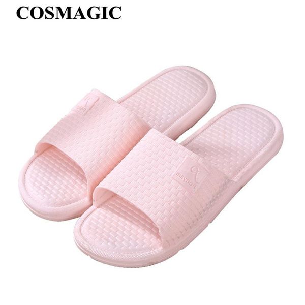 

cosmagic 2020 new women indoor shower slipper anti-slip home quick drying bathroom house floor slipper open toe water, Black