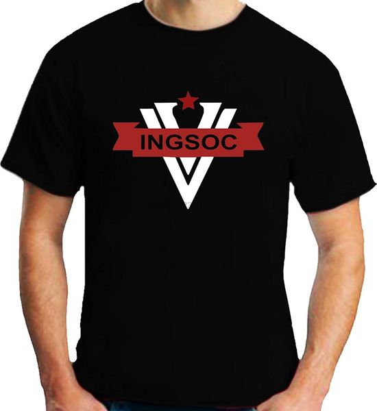 

fashion short sleeve black t shirt tee shirt hipster harajuku brand clothing t-shirt 1984 ingsoc george orwell