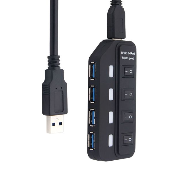 

4-port usb 3.0 hub with individual led power switches
