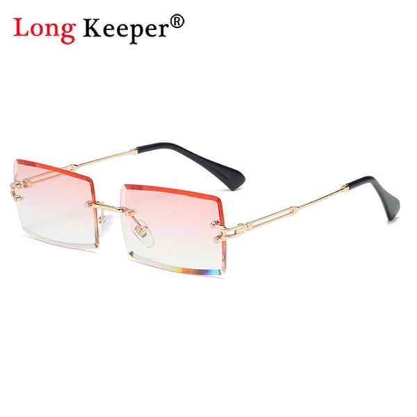 

retro women's pink frame men rimless rectangle brand gradient square for sunglasses glasses metal sun classic female oculos nuosh, White;black