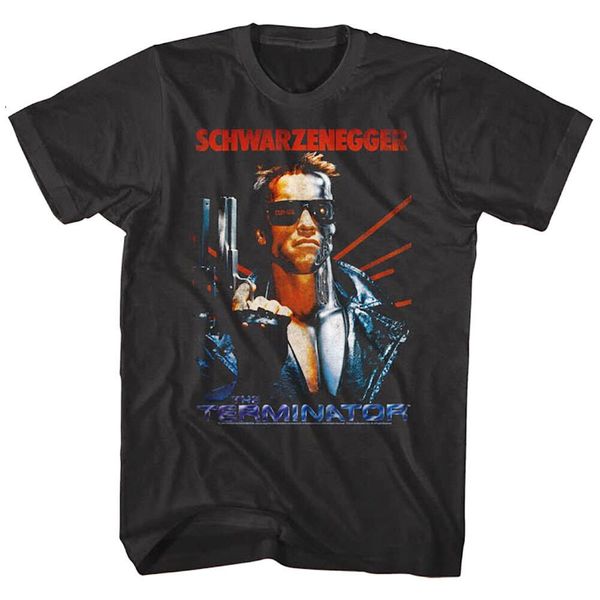 

официальный terminator мужская футболка о фильме шварценеггер черный хлопок графический ретро tops футболочку