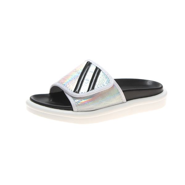 

slippers women 2020 summer new mid heel ladies slipper outdoor casual thick sole 3.5cm flat with beach shoes woman slides 35-39, Black