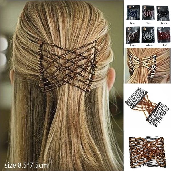 Acquista Accessori Per Capelli Pratici Con Perline Di Moda Pettini Per Capelli Con Perle Per Ragazza Forcine Per Capelli Con Clip A Pettine In Metallo Con Doppio Scorrimento Magico