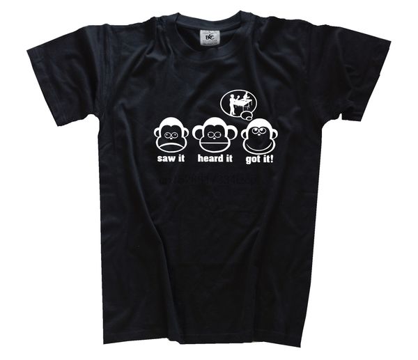 

2020 new arrival men fashion the three monkeys saw it heard it got it - table tenni t-shirt s-xxxl tee shirt