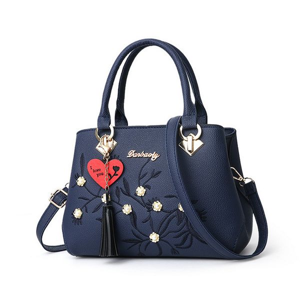 

ethnic bags wholesale blue pu trend handbag embroidered elegant lady handbag