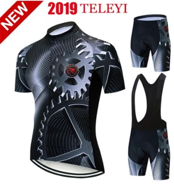 

teleyi summer big ride bike set 2020 bicycle clothes mtb racing bicycle clothes maillot ropa cyclism cycling on set, Black;blue