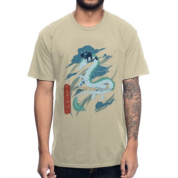 

big size spirited away studio ghibli chihiro ogino t shirt haku dragon hayao miyazaki tee shirt novelty 100% cotton short sleeve