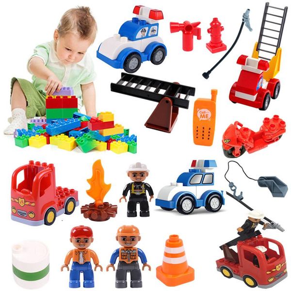 

fighting toys toy fireman baby duploed truck for fire compatible building blocks fire xmas children kids educational gift with yxlbar
