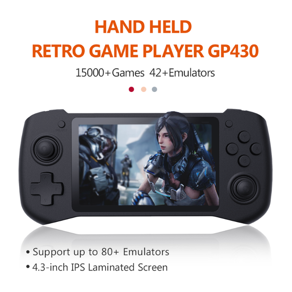 

gp430 retro game console retro cm3 raspberry pi 4.3 inch screen portable handheld game player with 15000 games for ps1/n64/nds