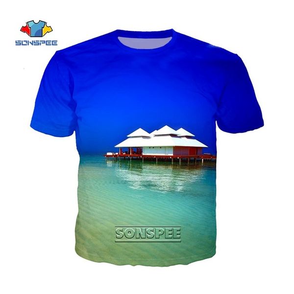 

hawaii maldives beach homme 3d print shirts graphic harajuku plus size men clothing
