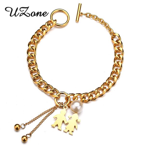 

uzone new arrival pretty children pearl bracelet boy and girl tassels balls for trendy woman gift to your family, Black