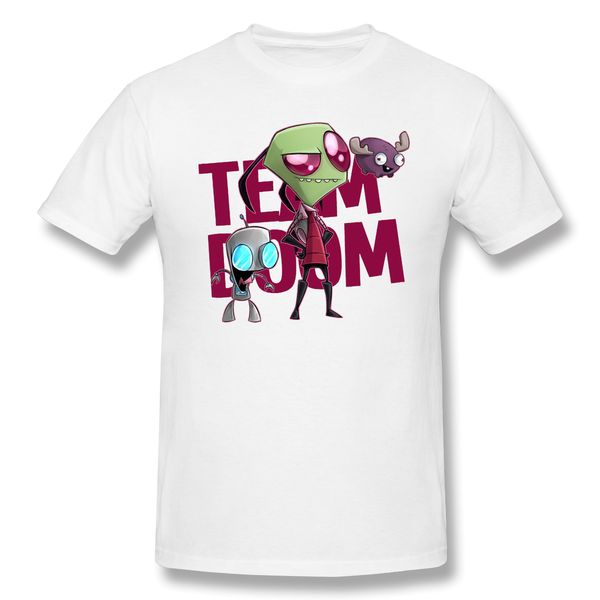 

team doom t-shirt men basic tee shirt funny design doom streetwear print homme invader zim