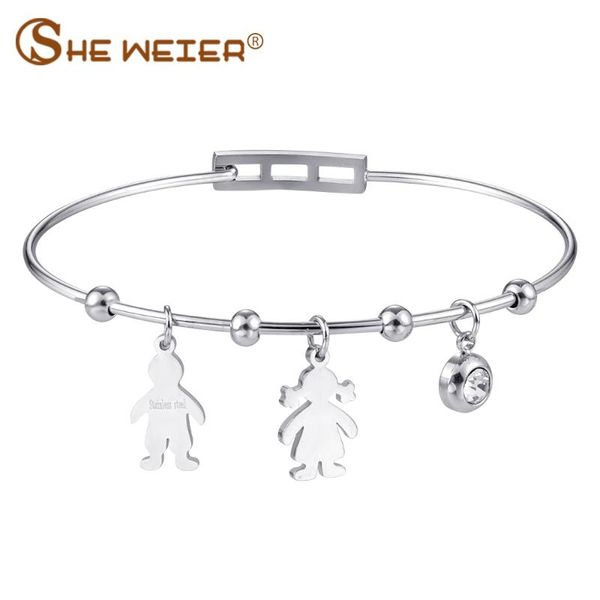 

she weier couple bracelets & bangles stainless steel bracelet bangles for women fashion heart gifts for women life tree silver, Black