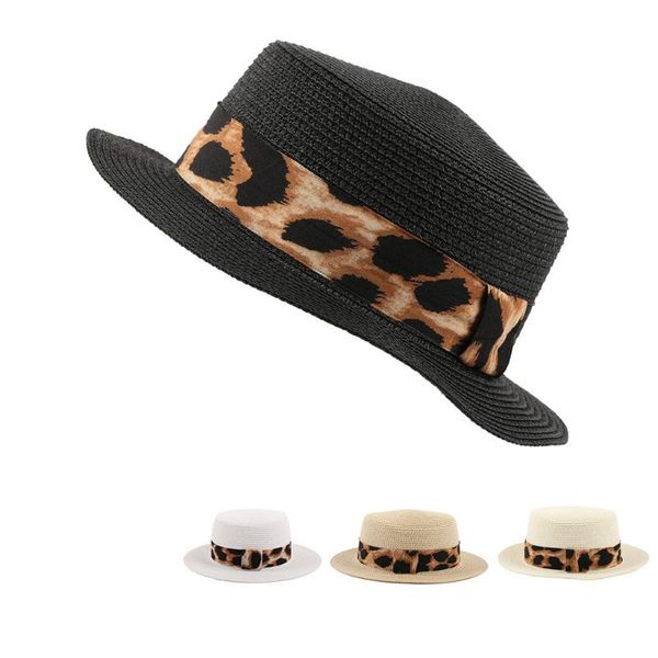 

дамы женщин соломы cap panama стиль измельчаемой sun beach leopard hat женщина summer hat солома бич # m3y, Blue;gray
