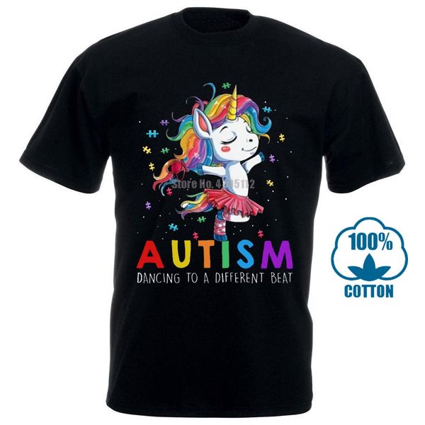 

autism dancing to a different beat men's black cotton t shirt s 4xl 011112