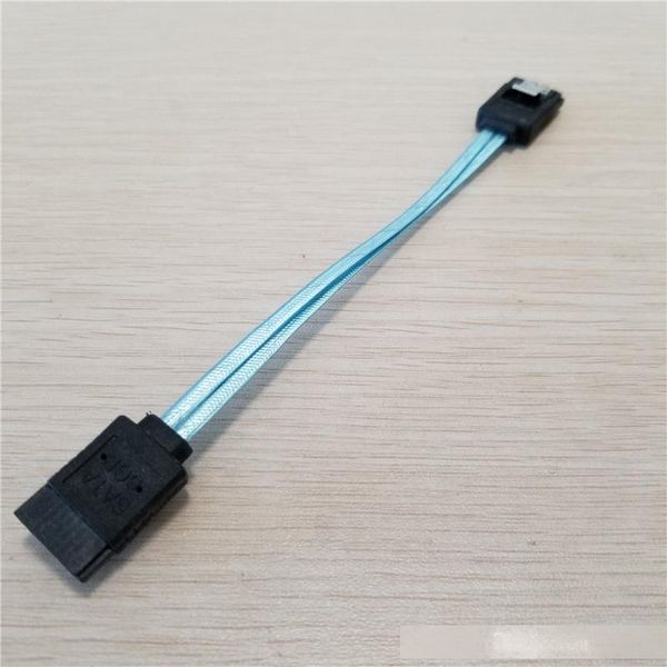 

ultra short 10cm 7pin sata 3.0 female to female f/f hdd hard drive data cable dual channel shielding blue 6gbps