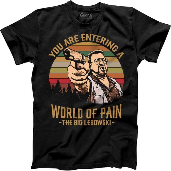 

you are entering a world of pain the big lebowski vintage retro t-shirt walter sobchak new t shirts funny tee shirt