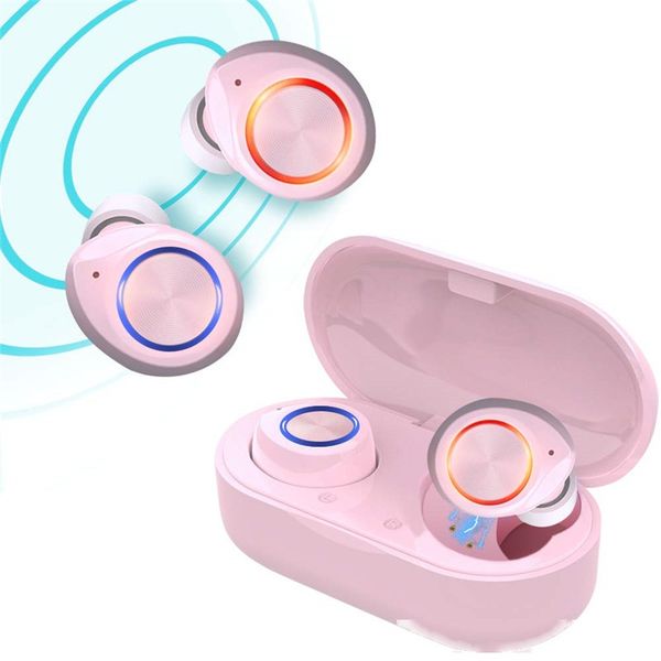 

bluetooth wireless earphone tws color headset 5.0 touch control bass surround hifi stereo headphones with charging box for smart phone