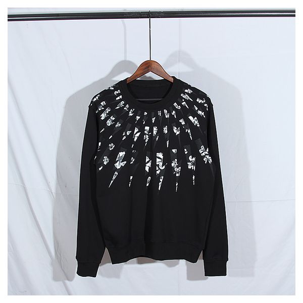 

новый европейский бренд моды осень балахон neil barret, ray печати хлопка толстовки мужчин, вокруг шеи свободно толстовка для мужчин, Black