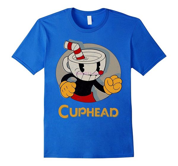 

новый мужской рубашки cuphead круг тень профиль антикварная графика тенниска