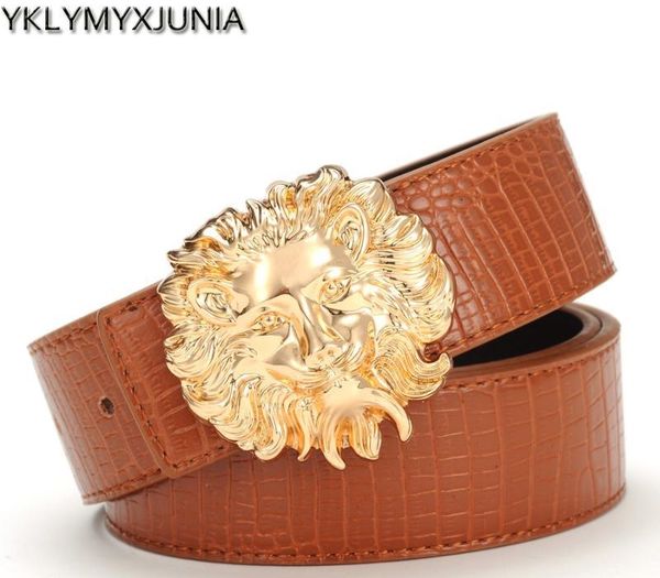 

leather belt for men new men designer belts ceinture hommes luxury leather waistband for strap male belt smooth buckle, Black;brown