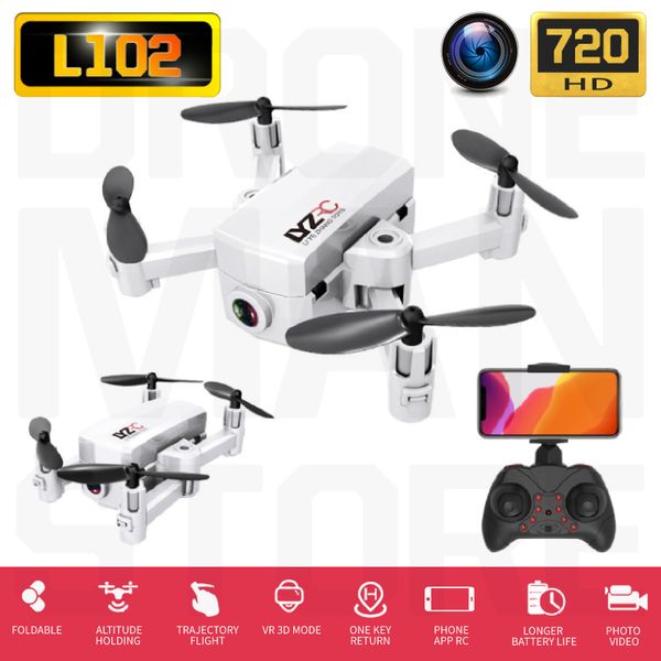 

l102 mini drone camera hd foldable drones one-key return quadcopter follow me rc helicopter quadrocopter kid's toys vs lf606