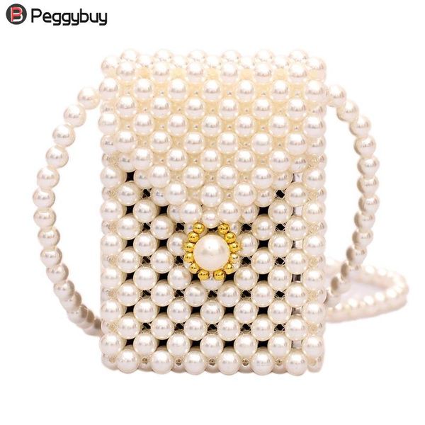 

fashion women super mini party shoulder bag lady pearls beads small lipstick storage crossbody bags