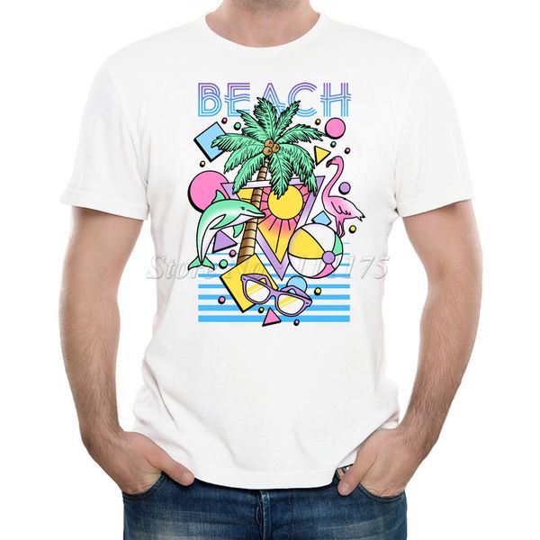 

new arrivals 2019 men's summer fashion beach scene printed t shirt cool casual tee