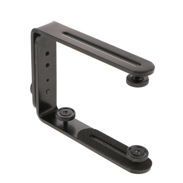 

double l-shaped metal bracket holder mount for dslr camera flash led light