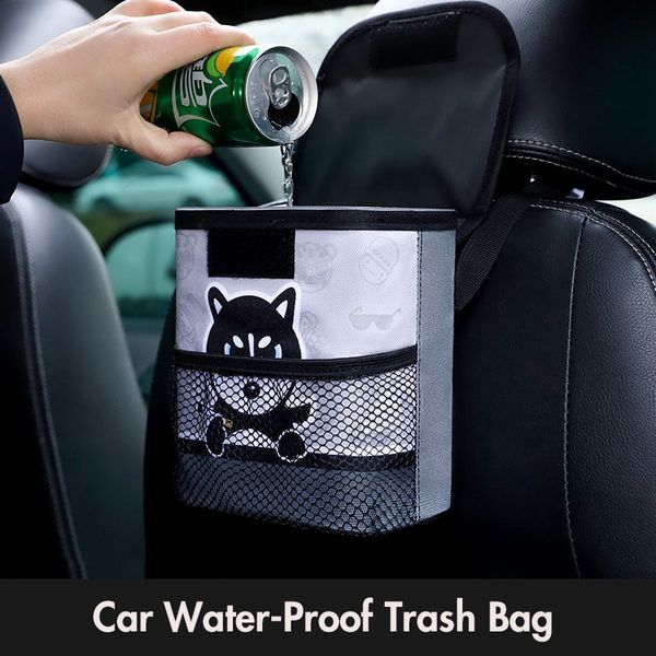 

car interior hanging storage box trash bags fashion multi-function small shopping bags vehicle trash basket